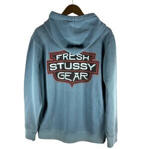 Stussy Y2K Baby Blue Harley Davidson Parody Logo Men’s M - Designer Streetwear